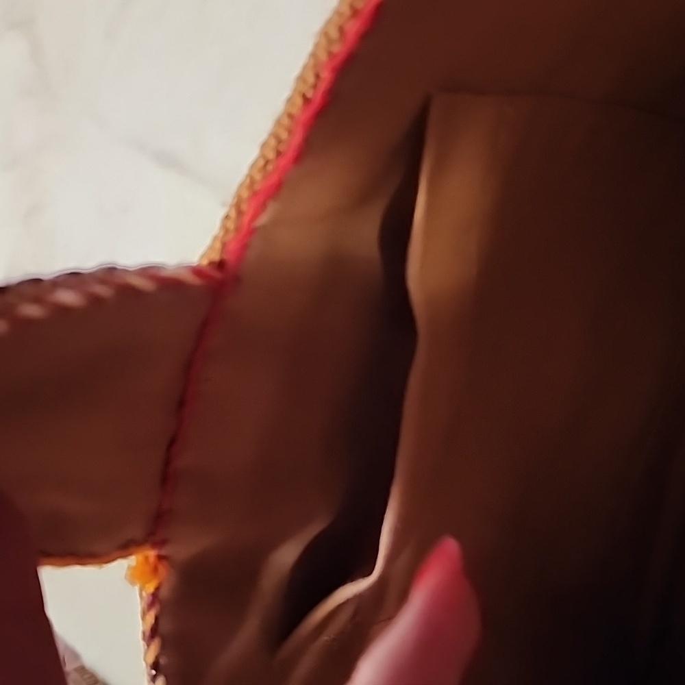 VINTAGE  HANDMADE  👜 HANDBAG BURLAP. - Picture 4 of 6